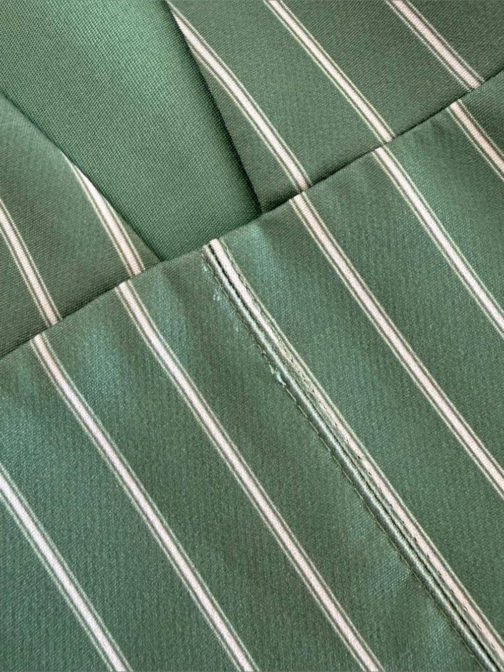 Zara Striped Low Cut Sleeveless Vest Top - Green / White - Size Medium - Picture 4 of 12